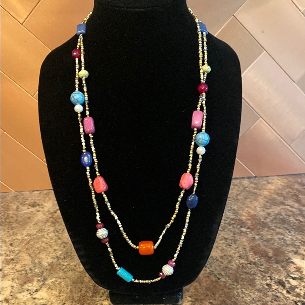 Chico’s Double-Strand Necklace with Multicolored Beads